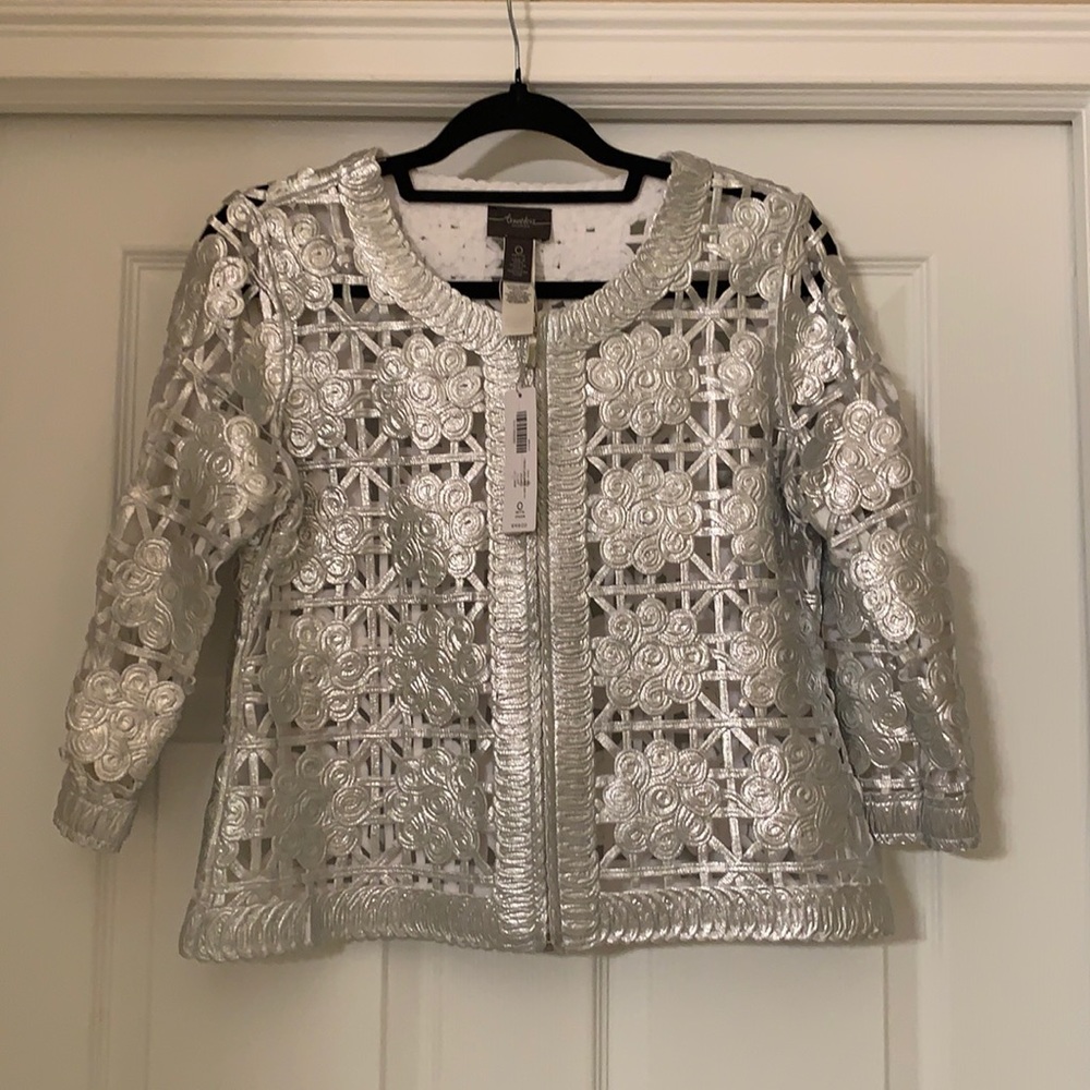 Chico’s Foil Laser Cut Jacket, size O Petite